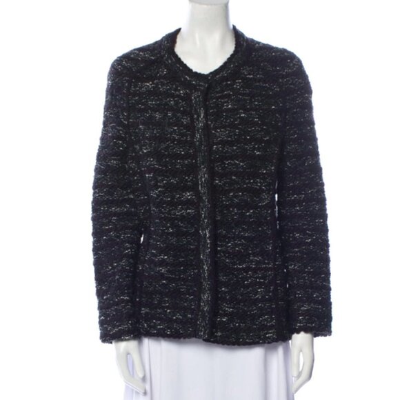 Isabel Marant Etoile Tweed Textured Knit Jacket in Black sz 36 - Picture 1 of 5